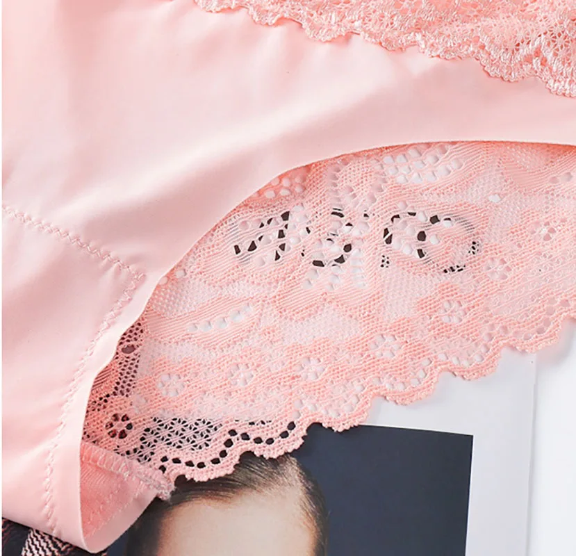 Трусики женские кружевные бесшовные однотонные с низкой посадкой | Женская