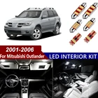 8 шт. светодиодные внутренние фары Canbu для Mitsubishi Outlander2001 2002 -2006, купольная лампа номерного знака для карты