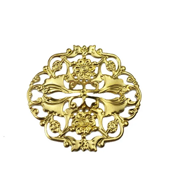 gold 40mm 20pcs Филигранное металлическое эллипс украшение для самостоятельного изготовления ювелирных изделий Аксессуары - Цвет: gold 40mm 20pcs