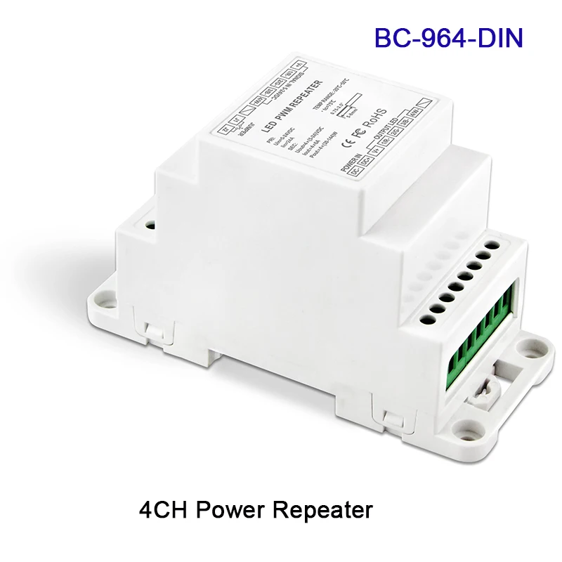 Новый светодиодный Усилитель мощности DIN Rail DC5V 12V 24V Входной 3CH/4CH/5CH выходной