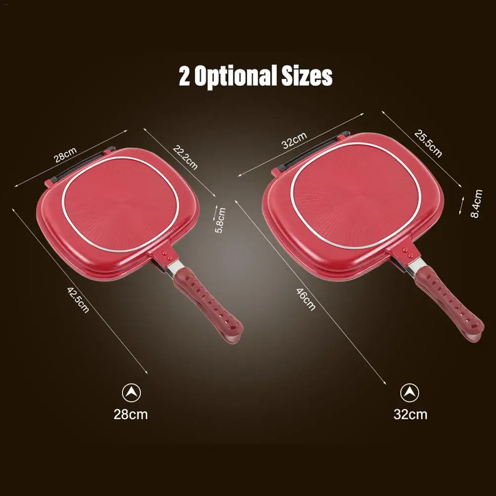 Сковорода Складная двусторонняя антипригарная 28/32 см для барбекю и