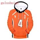 Толстовка с капюшоном из Аниме Haikyuu, свитшот, худи для косплея, толстовка с капюшоном из хинаты и плеуты, униформа для волейбола, пуловер для косплея, Топы 3d