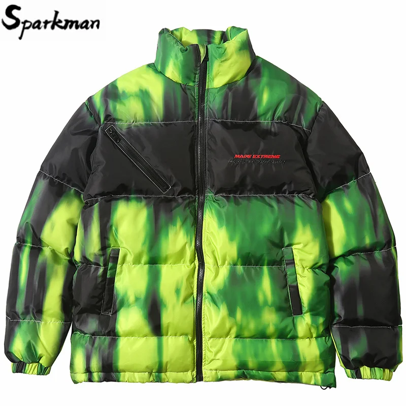 2019 хип хоп Куртка парка Иллюзия галстук краситель уличная Мужская ветровка Harajuku