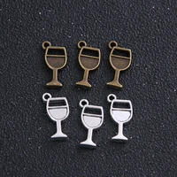 20pcs 1018mm two color metal zinc alloy wine glass charms fit jewelry pendant charms makings