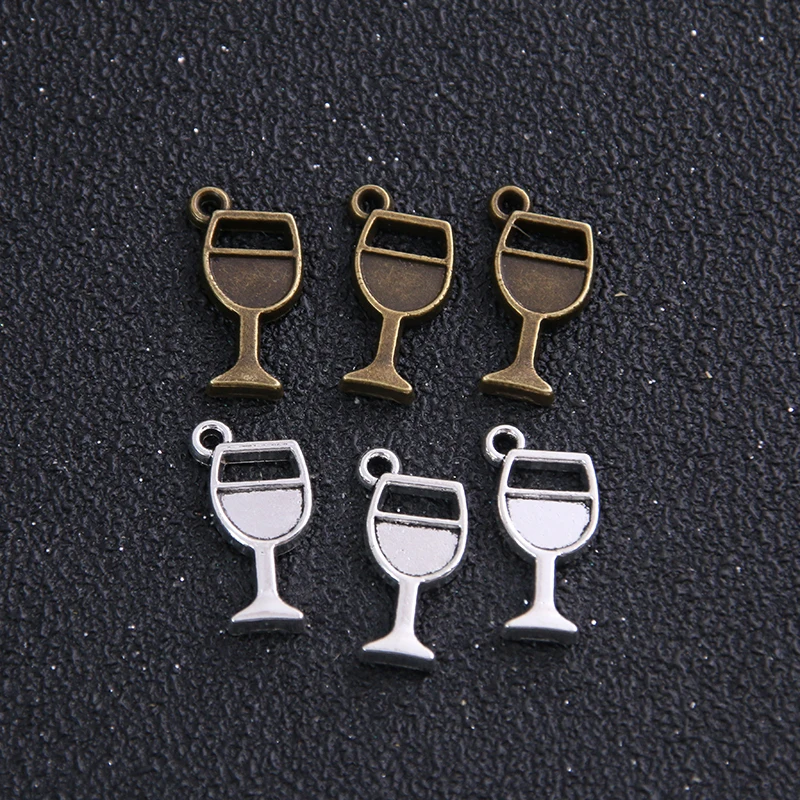 20 шт. 10*18 мм двухцветные металлические подвески из цинкового сплава для винного