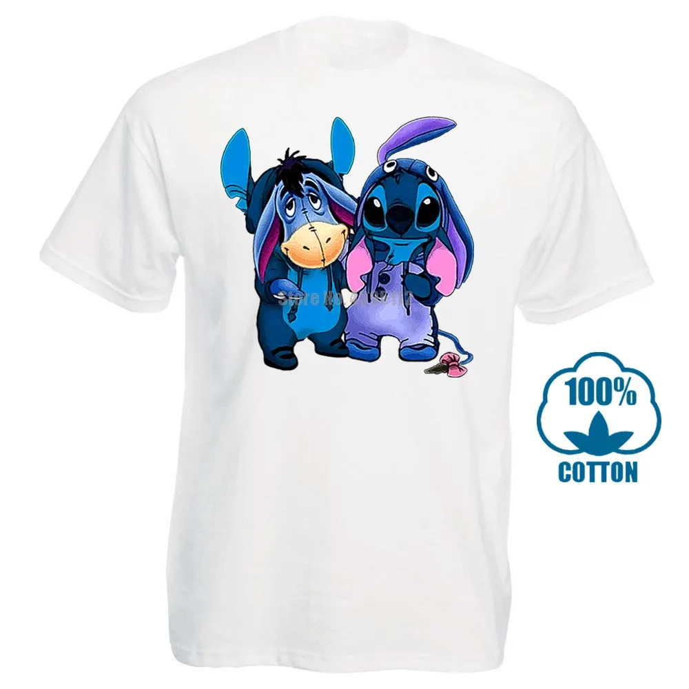 Белый Eeyore и Stitch мы лучшая футболка друзей черные хлопковые мужские S 6Xl Сделано в США - Цвет: Белый