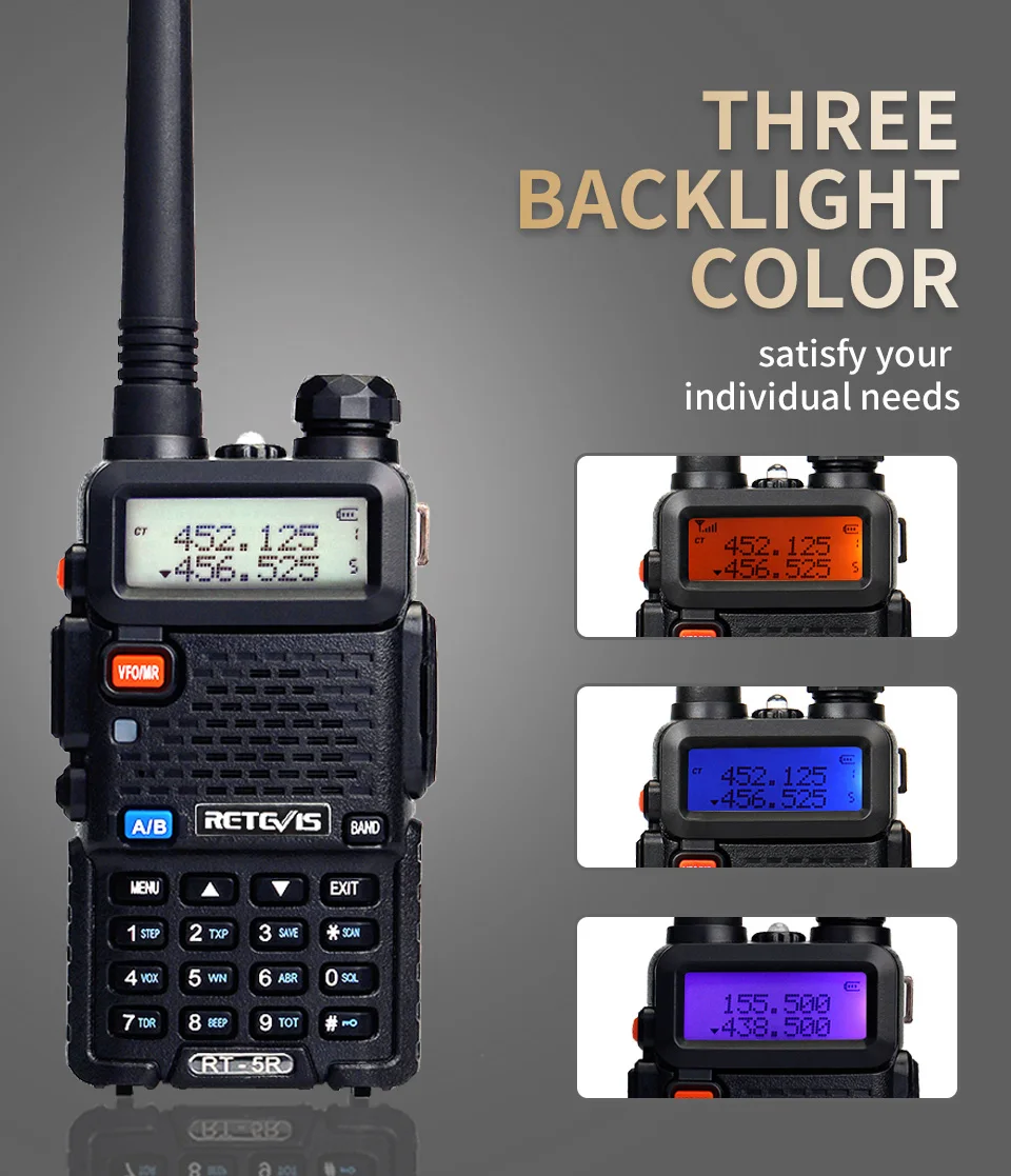 4 шт. Retevis RT-5R Walkie Talkie RT5R радиостанция 5 Вт 128CH VHF UHF двухдиапазонный FM радио VOX двухстороннее радио портативный Comunicador