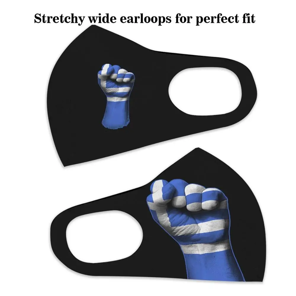 Флаг Греции на приподнятом сдержанном кулаке модный дизайн сделай сам для мужчин