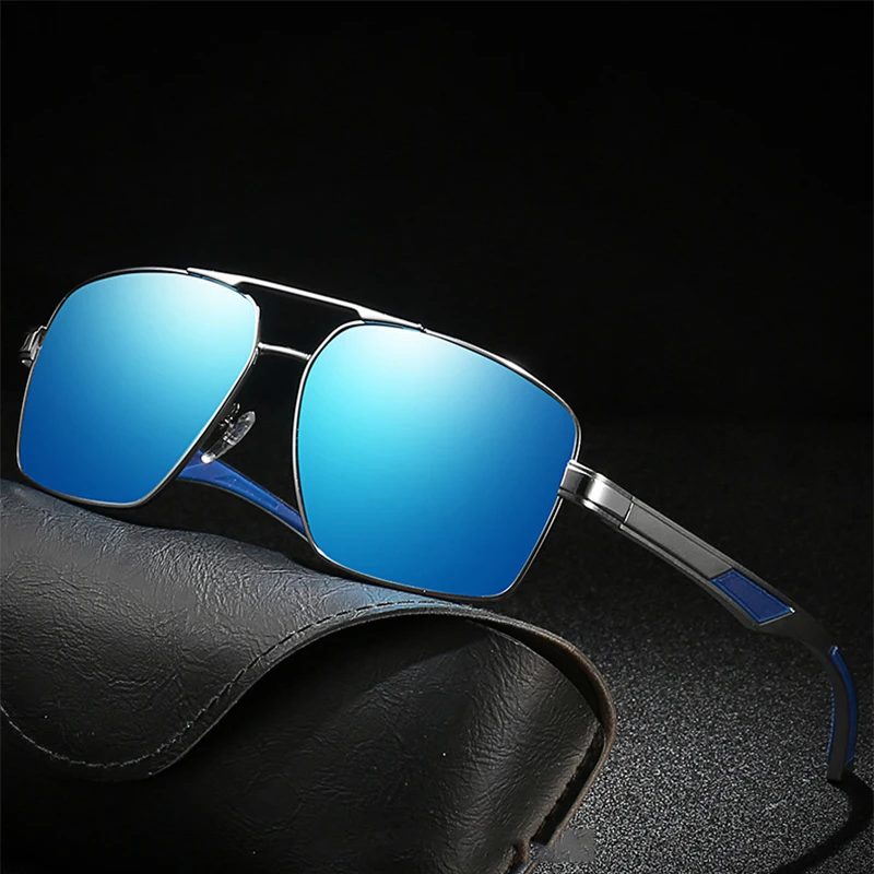 

Fashion Retro Square Polarized Sunglasses For Men Luxury Classic Design Driving Sports Aluminum Magnesium Polaroid Sun Glasses