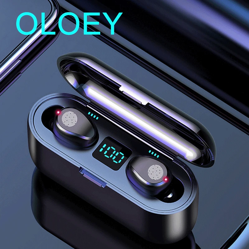 

2200mAh Battery Wireless Headphones Charge Case Bluetooth 5.0 Touch Control Waterproof Sports Headset 9D Stereo Music Headphone