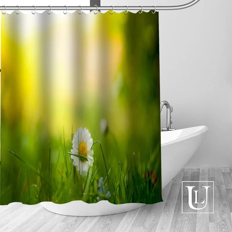Большая распродажа новая современная занавеска для душа с зеленой травой на