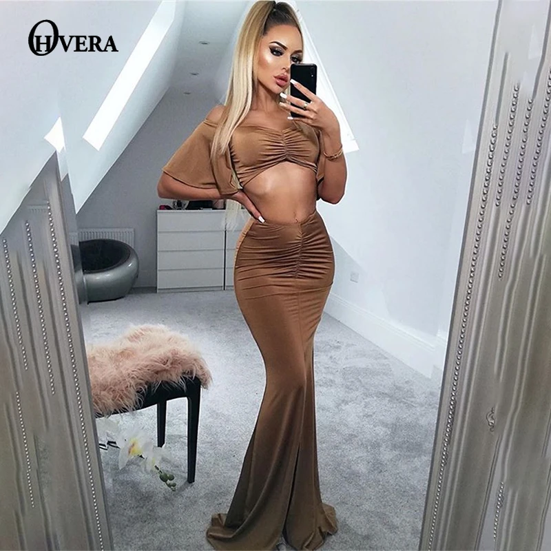 Комплект из двух предметов Ohvera Fold Женский комплект 2 шт. укороченный топ и юбка
