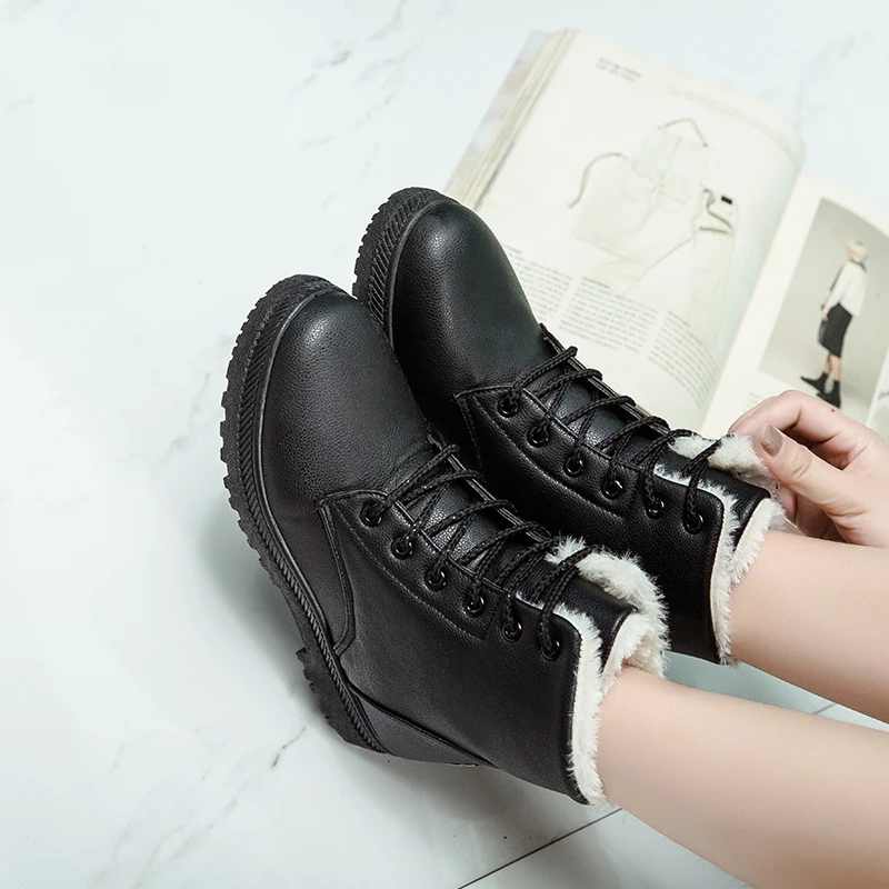 2020 зимние женские ботильоны сохраняющие тепло ботинки на меху водонепроницаемая