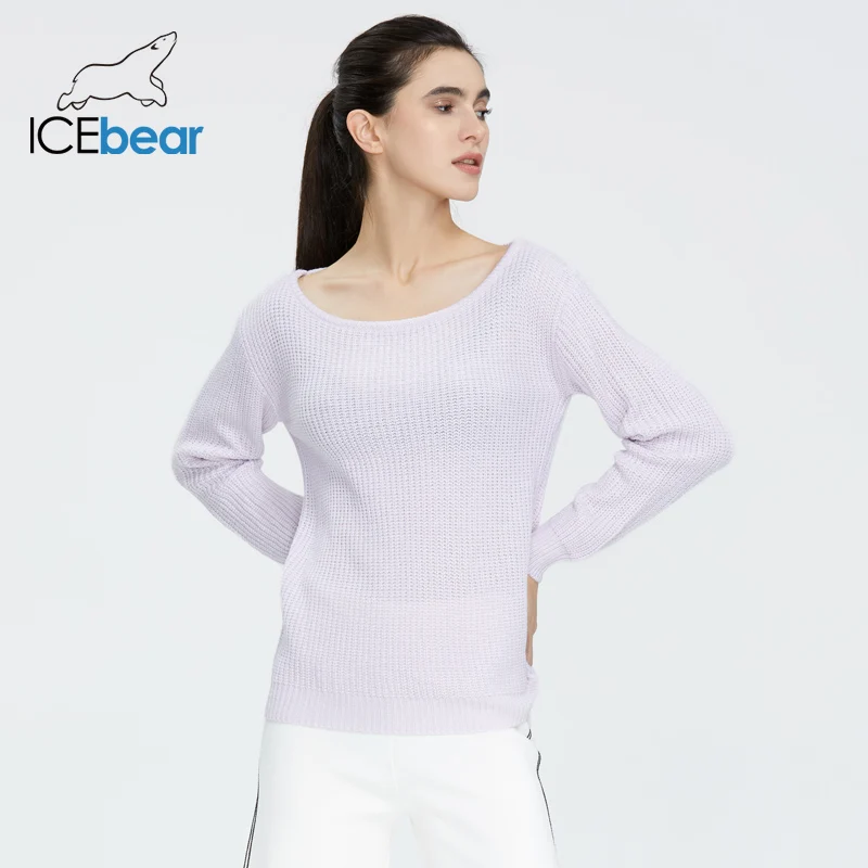 Icebear 2020 Весна Новый женский пуловер с v-образным вырезом вязаный Топ короткий