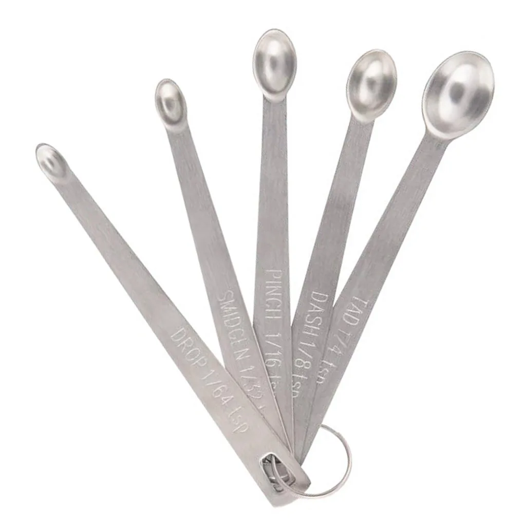 

2020 New Portable 5PCS/Set Small Measuring Spoons Stainless Steel Seasoning Ingredients Kitchen Mearure Tools
