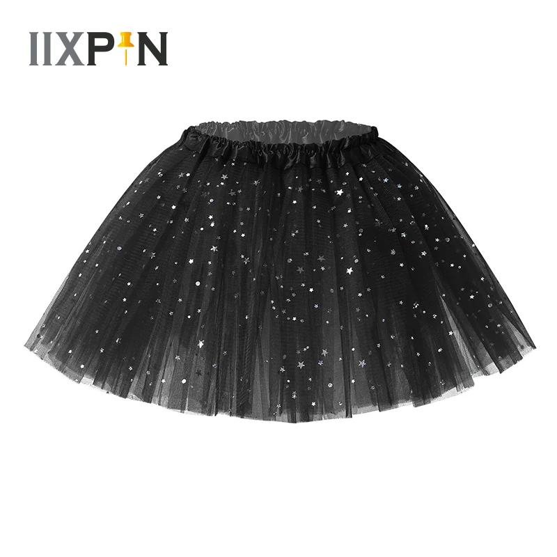Балетная юбка с блестками и блестящими звездами Одежда для танцев девочек
