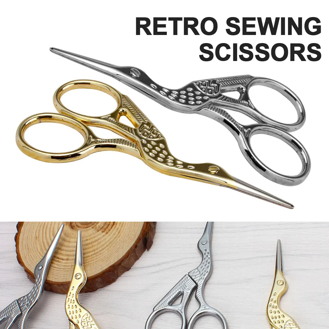 

Stainless Steel Antique European Scissors Metal Classic Cutting scissors Handicraft Cross Stitch Embroidery Scissor Hand Tools