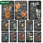 Настенный декор для бара, жестяная вывеска, винтажная Коктейльная металлическая пластина, аксессуары для кухни, мужская пещера в стиле ретро, металлический постер, вывески для домашнего декора