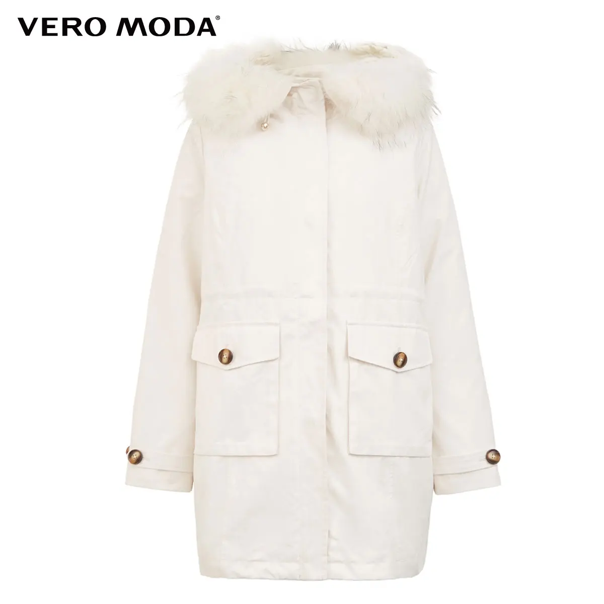 Vero Moda съемный меховая подкладка воротник парки пальто пуховик | 319423517 Женская