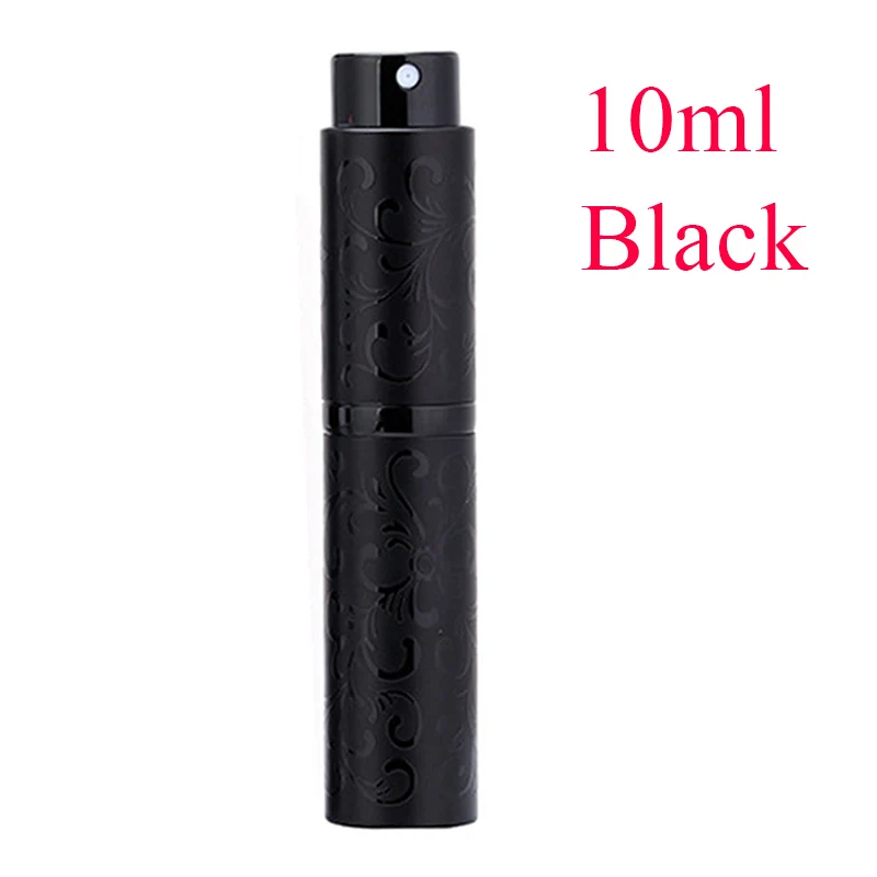 10ml Black 8ml10ml15ml металлический алюминиевый флакон для духов, косметический флакон с распылителем, портативная пустая бутылка для путешествий, стакан для путешествий - Цвет: 10ml Black