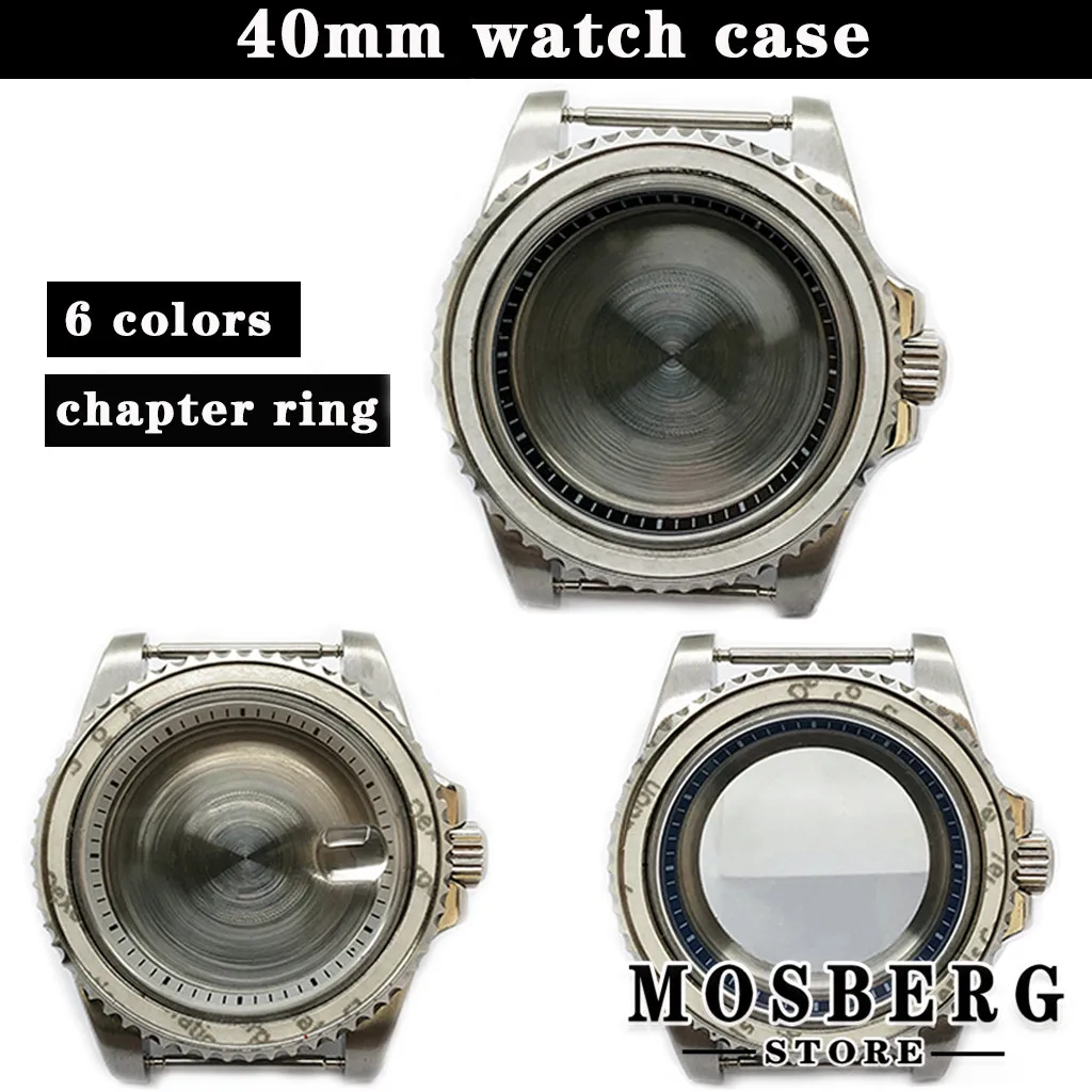 40 мм серебряный корпус для часов твердая нержавеющая сталь сапфировое стекло NH35