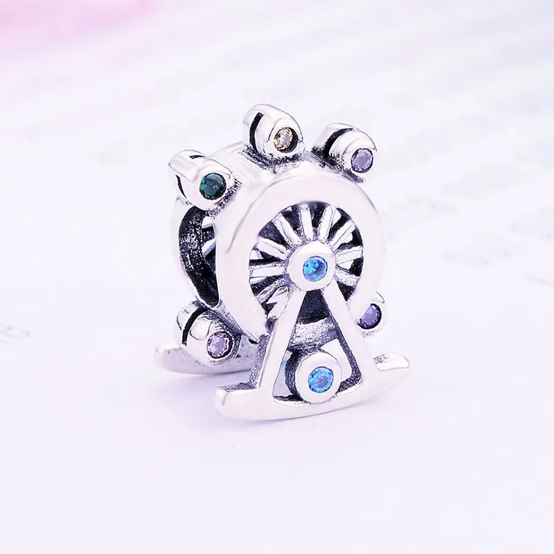 Синий циркониевый камень с колесиком обозрения подходящий для оригинального