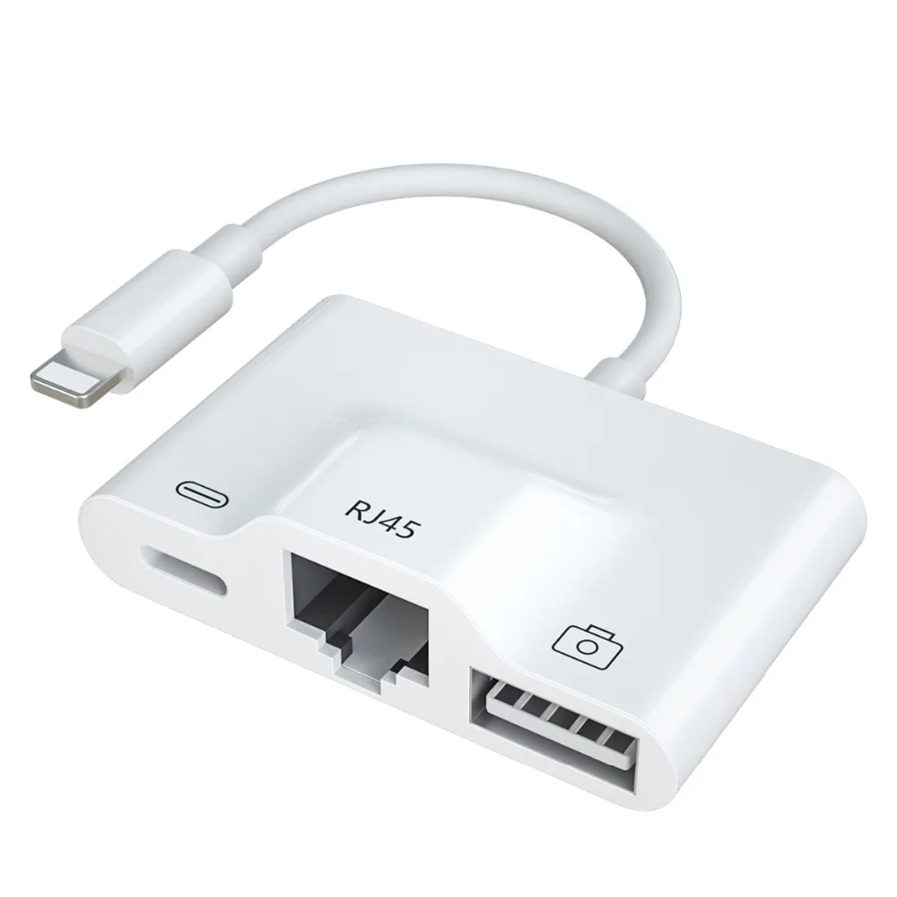 Адаптер для Lightning RJ45 Ethernet LAN проводной сети с USB 3,0 OTG цифровой камеры ридер конвертер для iPhone X/XR/XS/8/7