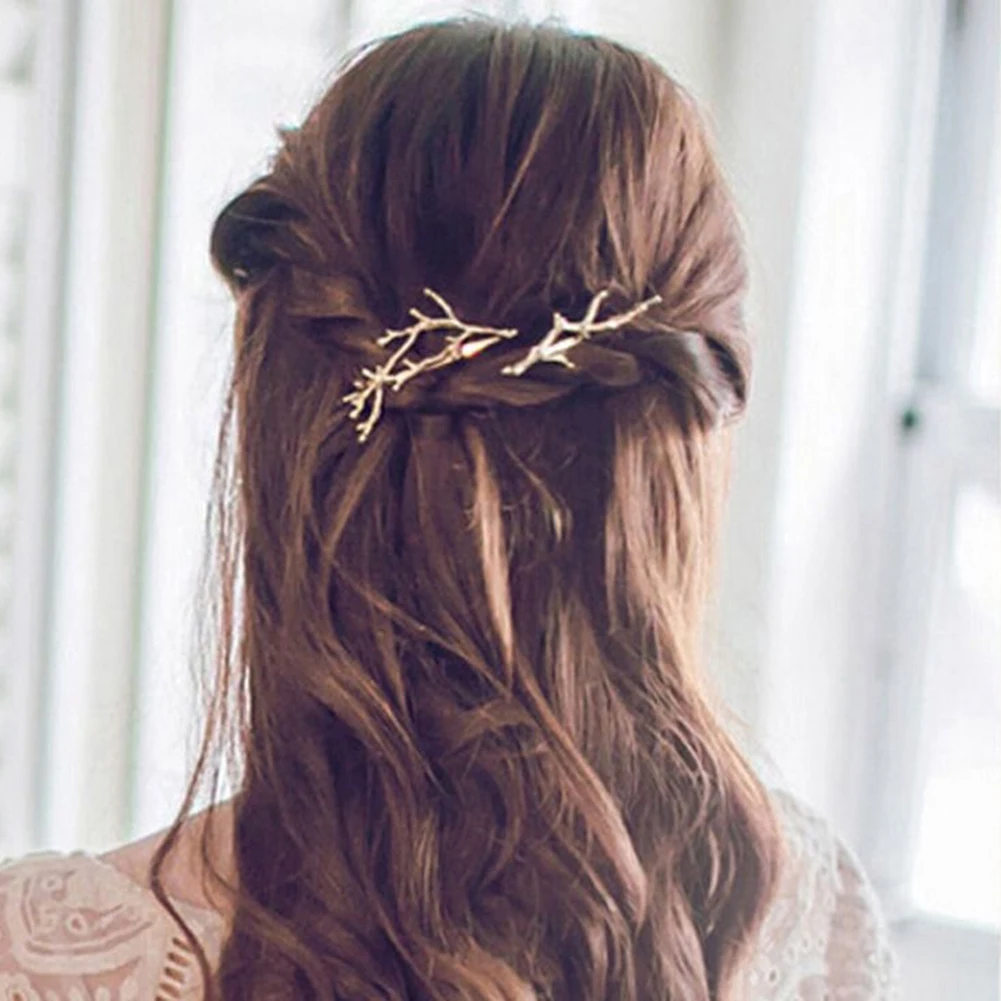 Симпатичная заколка для волос в виде ветки оленя боковая челка Женская