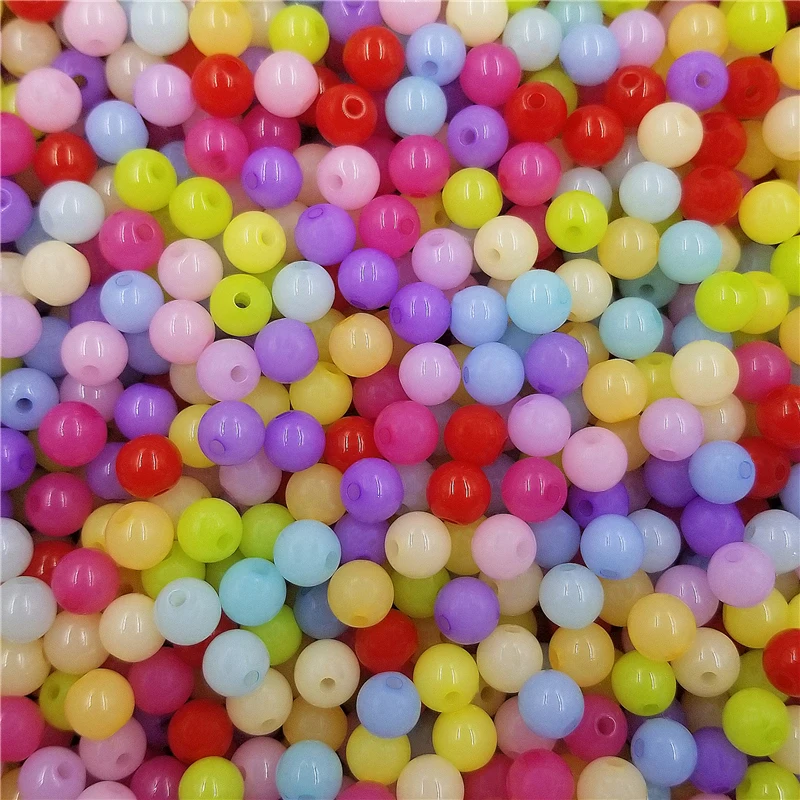 

8/10mm Acrylic Jelly Colored Beads Round Beading DIY Crafts For Jewelry Making Charm Bracelets Necklace Accessories
