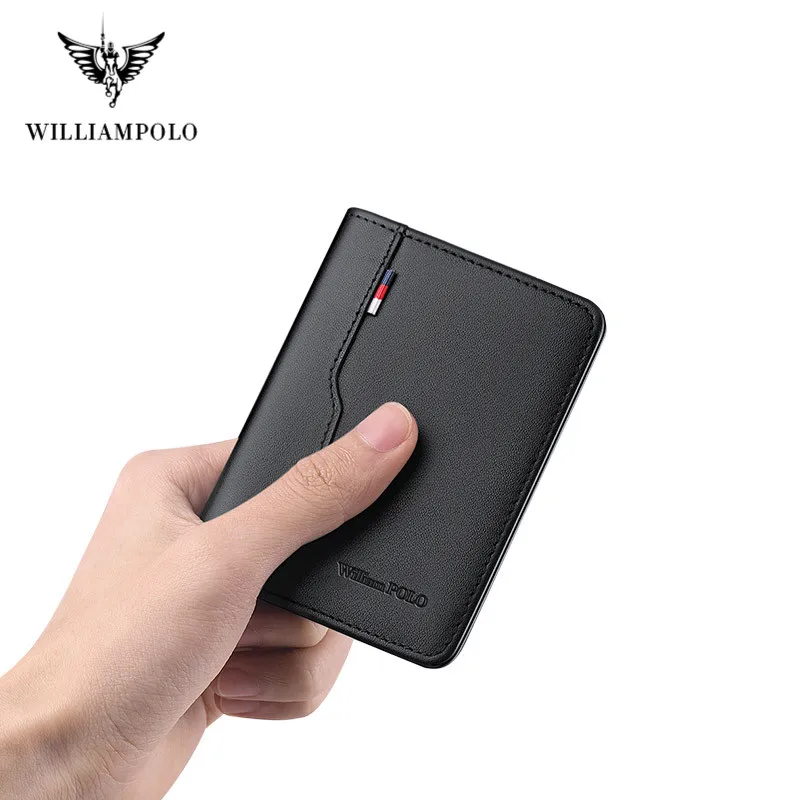 Williampolo 100% из натуральной кожи мужские кошельки продукт премиум класса коровьей
