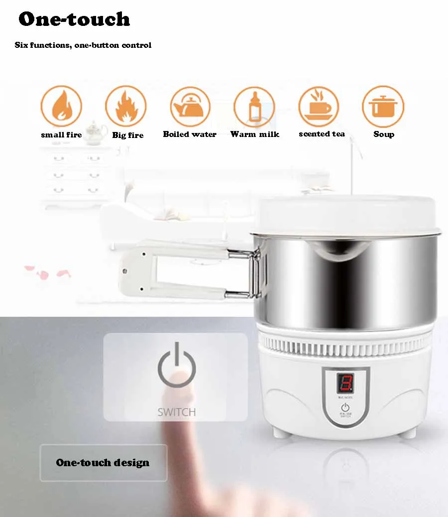 Мини Портативный индукционных плит, для дома и офиса, общежития 800W нажатием одной кнопки электромагнитной печи плита с Пособия по кулинарии potD403