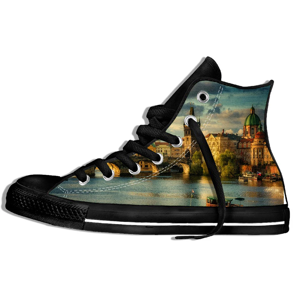Prague City Printing Men/women Summer Sneakers Brand Design Czech Republic Casual Shoes | Обувь