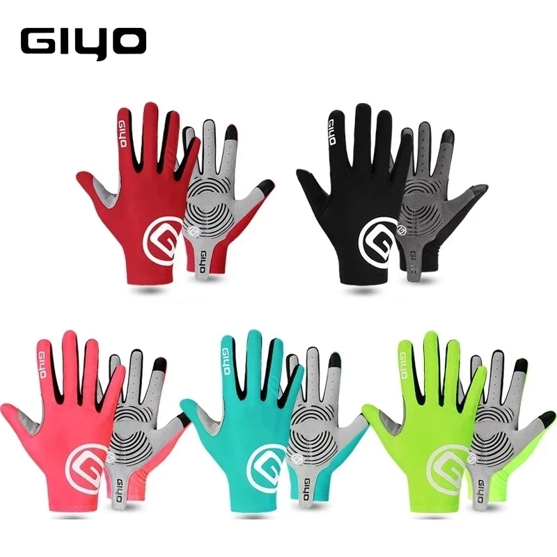 

Велосипедные перчатки Giyo, Нескользящие Митенки на весь палец, из лайкры, с длинным пальцем, для горных велосипедов, оборудование для шоссейн...