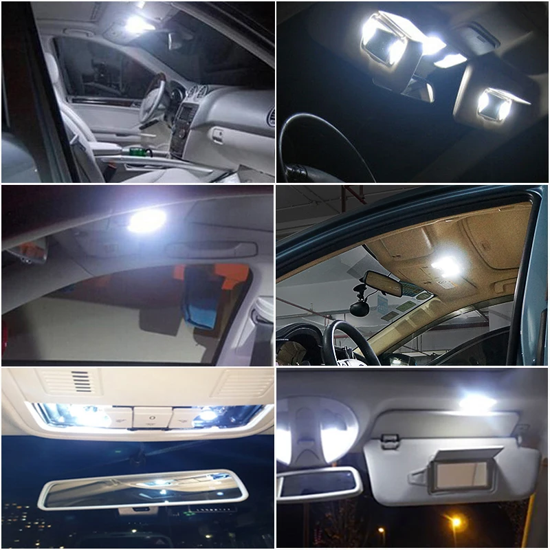 C5W Car led bulb 28mm 29mm 31mm Festoon C10W 6641 6614F Sun Visor Vanity Mirror Light Door Dome Reading Lamp white Car Interior images - 6