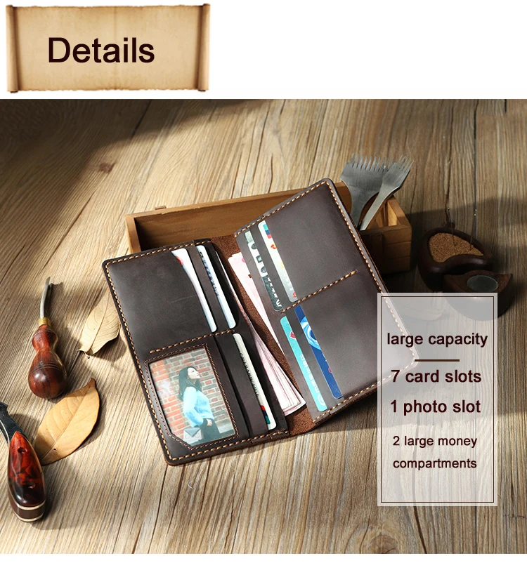 

Leather wallets real crazy horse for men, leather wallets, wallet, handbags, retro, handmade, 100%