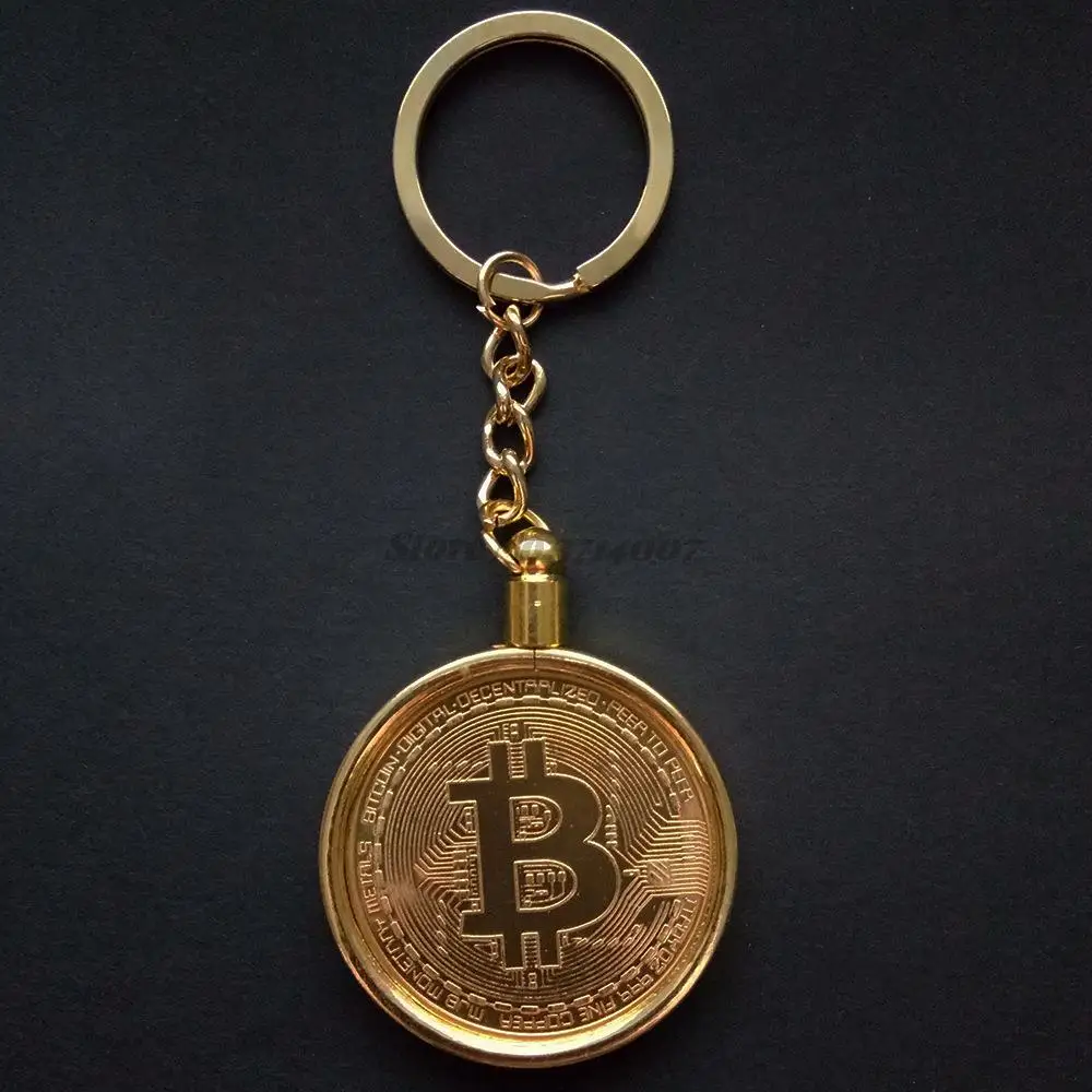 

Home Decor Decoration Crafts Non-currency Bitcoin Keyring Gold Plated A Coin BTC Coin Collection Art Gift Physical Coin AP28