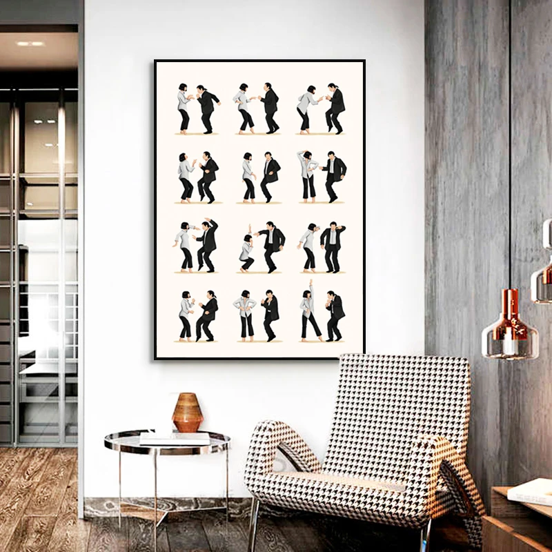 

Move Poster Canvas Prints Music Dancing Movie Painting Vintage Pulp Fiction Film Picture Boyfriend Christmas Gift Home Decor