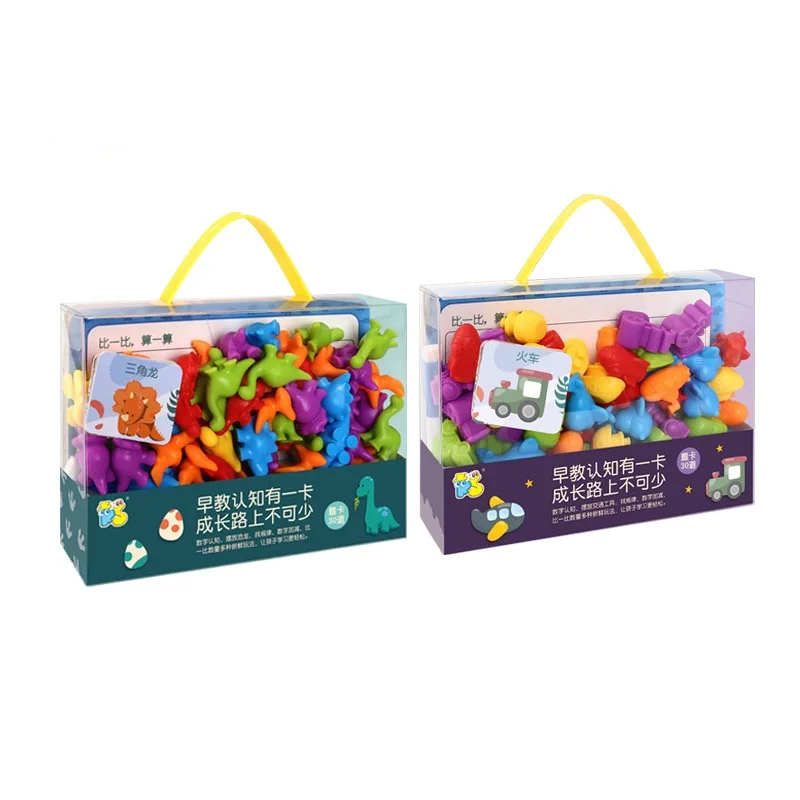 

KS Монтессори, развивающая детская игрушка, мягкие резиновые цветные животные, Обучающие игрушки, Счетный динозавр
