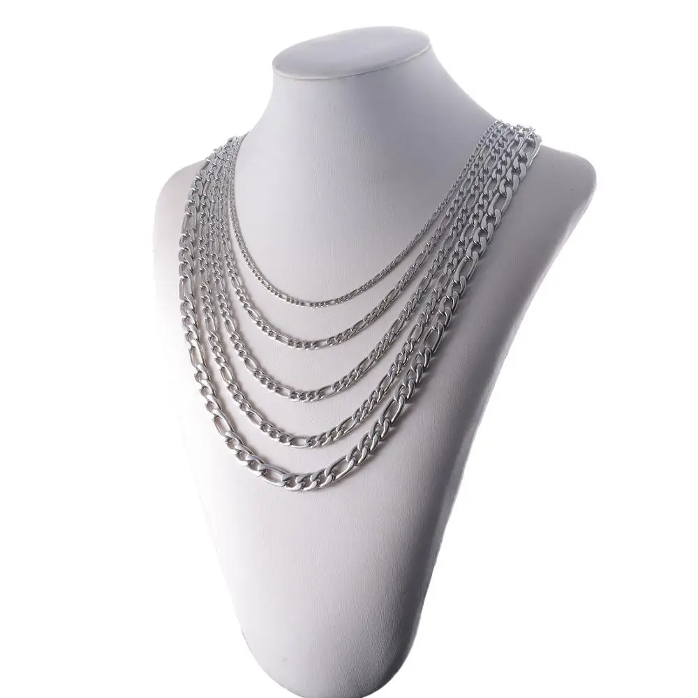 Цепь Figaro из нержавеющей стали серебряная 3 мм 13 5 мм|link chain|women necklacenecklace gold |