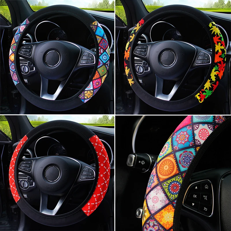 

Эластичный чехол на руль автомобиля в этническом стиле с принтом, противоскользящий, 38 см