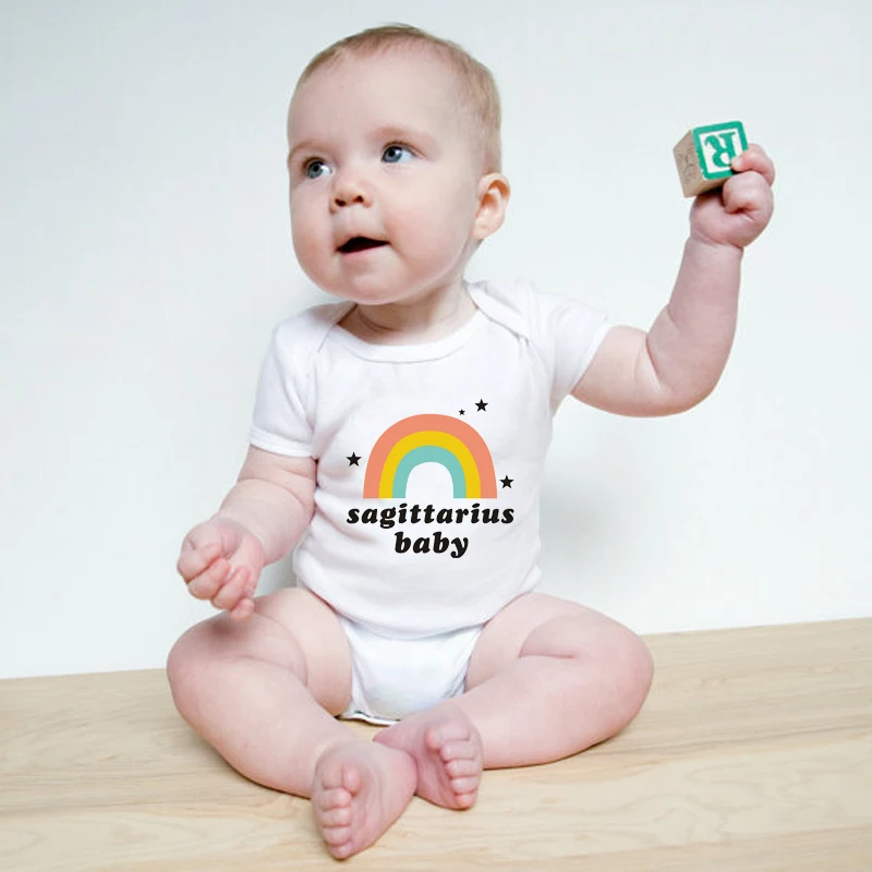 Одежда для маленьких девочек с принтом в виде букв и радуги новорожденных