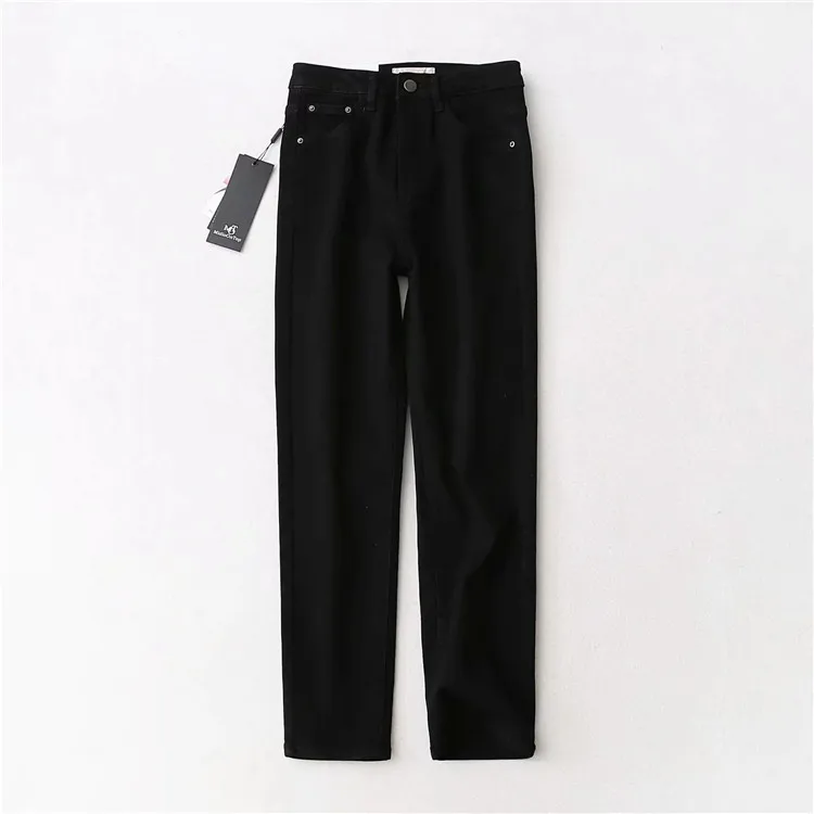 

Black Jeans Elastic High Waist Women Slim Jeans Velvet Large Size Straight Pants Grande Taille Spodnie Damskie Jeansy