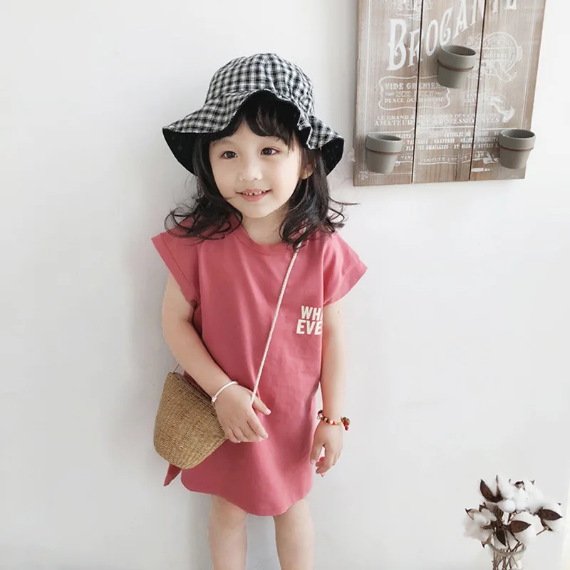 

PPXX Fashion Summer Girl Dress Cotton Casual Outfits Baby Girls Clothing long shirt children clothes
