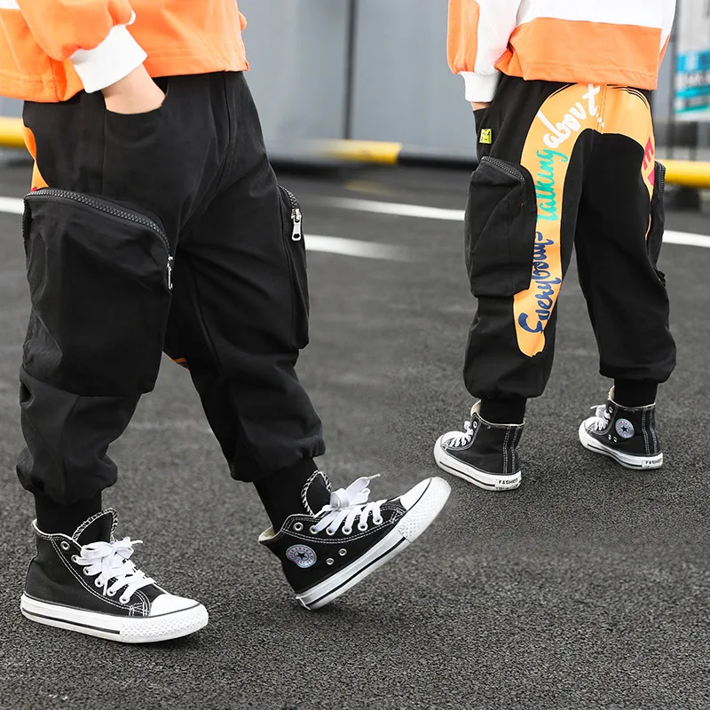 Штаны для мальчиков хлопковая детская одежда детские шаровары с боковыми