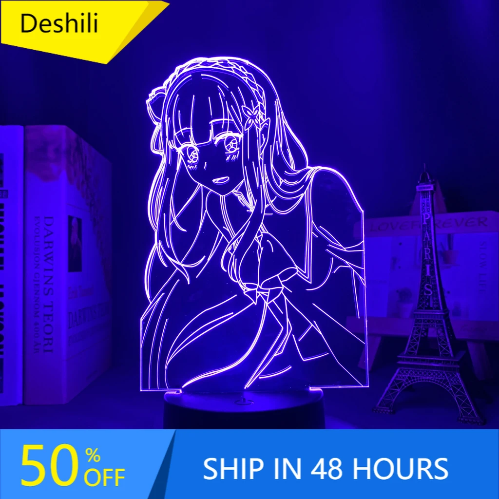 

Anime Light Re Zero Starting Life In Another World LED Night Light for Room Decor Nightlight Gift Re Zero Emilia 3d Lamp