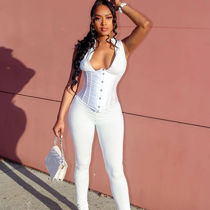 Белый сексуальный корсет сатиновым корсетом Для женщин Бюстье нижнее белье Топ