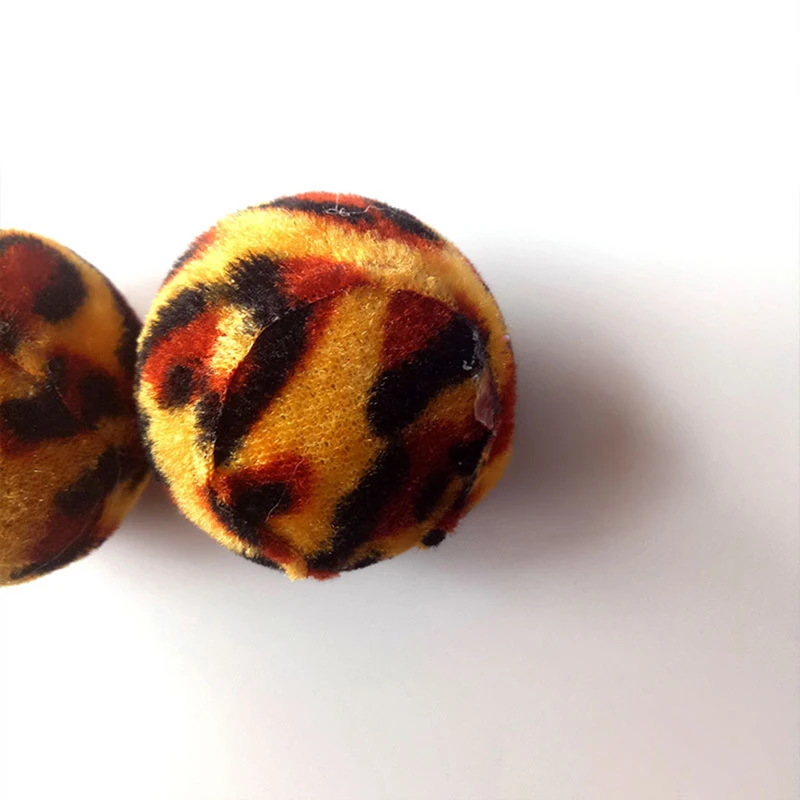 Cat Ball Plush Pom 5PCS Mini Leopard Print Toy Balls Kitten Chewing Toys Interactive Chasing Pet Supplies | Дом и сад