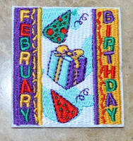 hot sale outdoor club february birthday iron on patches sew on patchappliques made of cloth100 quality 5 5 6 cm
