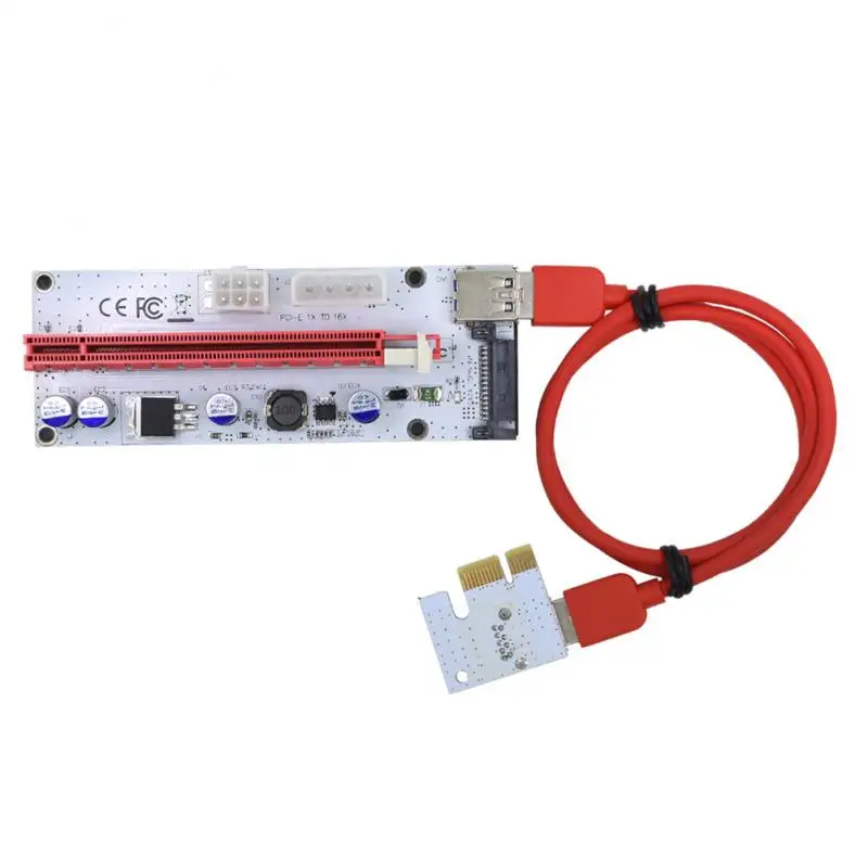 

PCI-E Riser 008s Card PCIE PCI E Extender USB 3.0 SATA To 4Pin Molex Adapter Cable Mining Riser For Video Card SATA Power LED