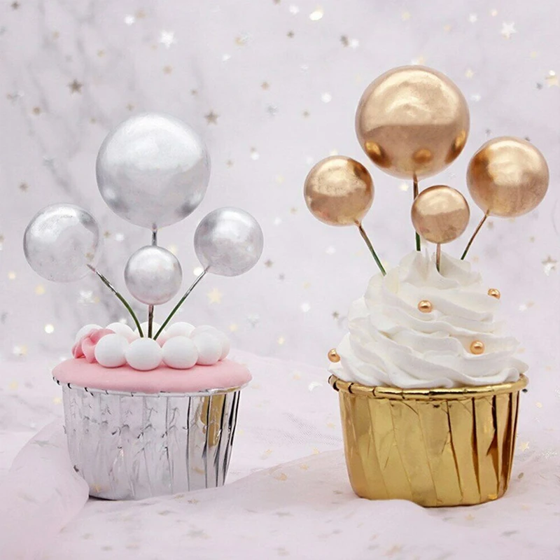 

10Pcs/Pack 2-4cm Ball Cake Topper Creative Cupcake Insert Card Flags For Baby Shower Birthday Party Cake Decoration Accessories
